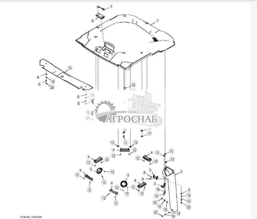 Обшивка потолка с воздухопроводом (винил) (633810 